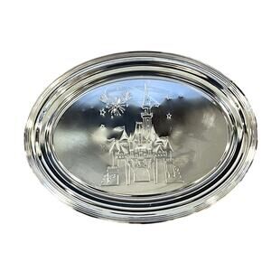 Faux Silver WDW Walt Disney World Castle Large Tray Platter Plate Rare Resort